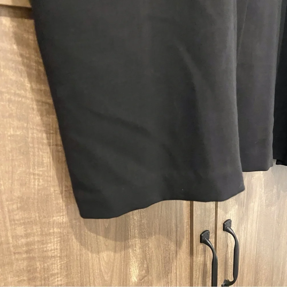 Eileen Fisher Medium Petite Wool Stand Collar Overshirt in Black (flaw)